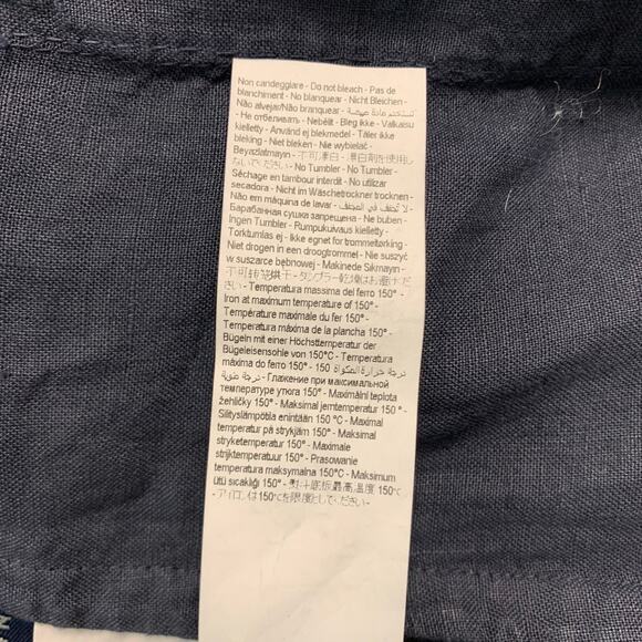 120% LINO Size 46 Navy Linen Notch Lapel Sport Coat - Picture 9 of 10